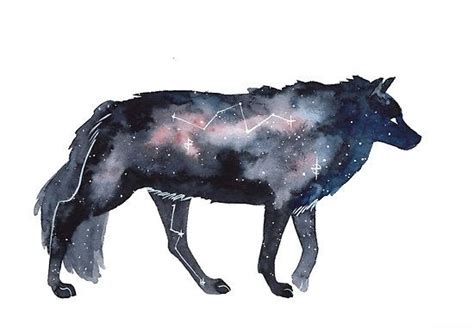 Galaxy Wolf Poster by Threeleaves | Watercolor galaxy, Galaxy wolf ...