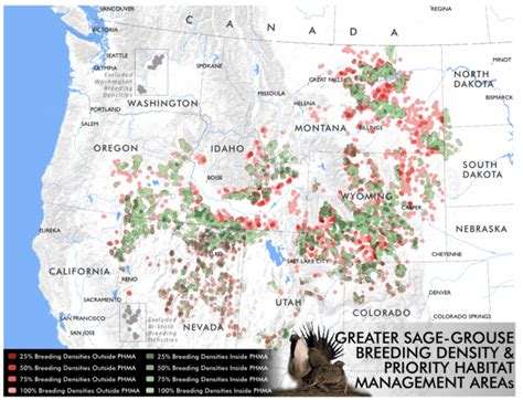 Sage Grouse Geography Map Breeding Density