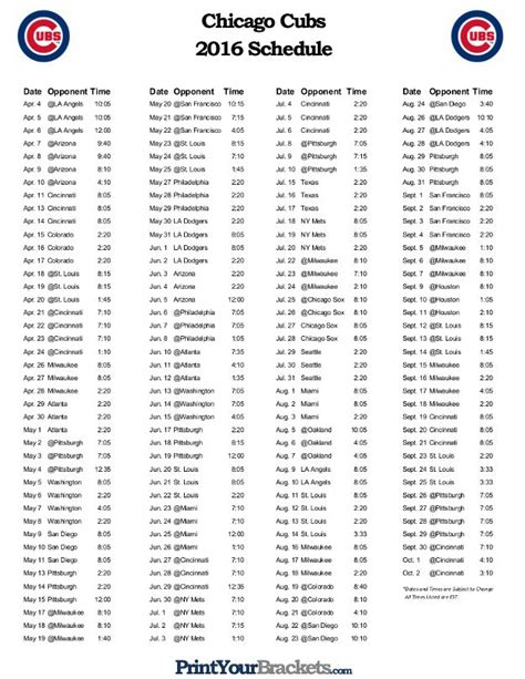 Cubs Baseball Schedule - good quotes for the day