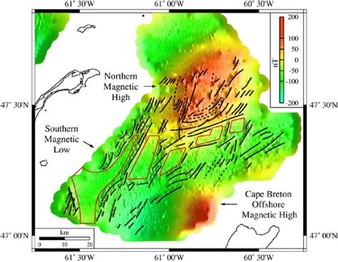 Interpretation of magnetic anomalies of the eastern Magdalen Basin ...