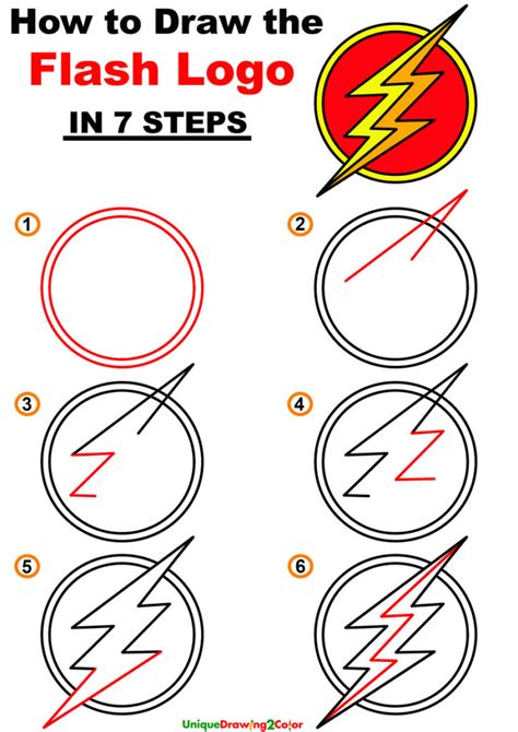 How to Draw the Flash Logo (Step by Step Drawing Guides) | Flash ...