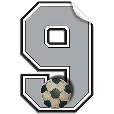 Wall Number 9 Soccer Ball Jersey Numbers Varsity Uniform Vinyl Sticker ...