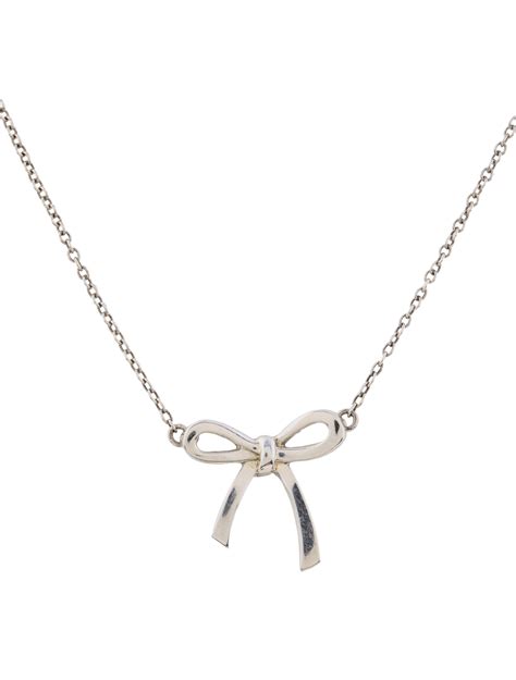 Tiffany & Co. Bow Pendant Necklace - Sterling Silver Pendant Necklace, Necklaces - TIF57040 ...