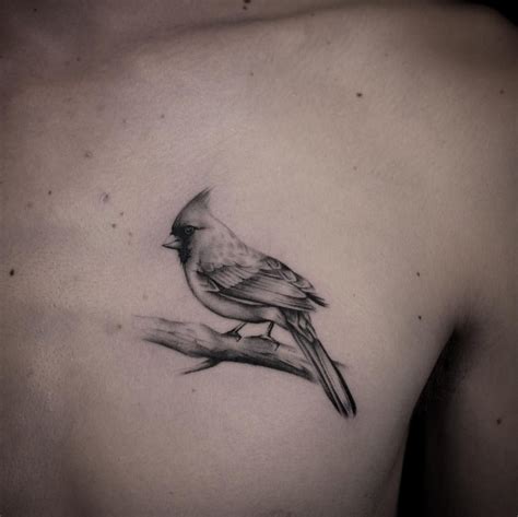 #cardinal #bird tattoo done by @pinkthroat at Black Widow Tattoo | Yat