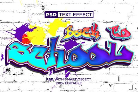 Graffiti text effect back to school style