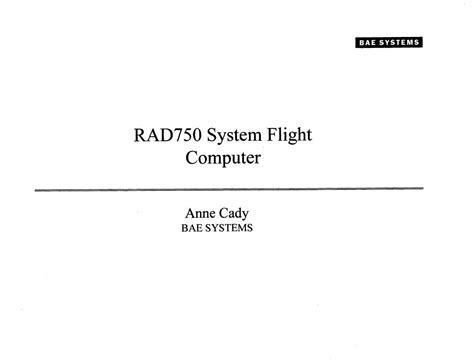 RAD750 System Flight Computer - NASA Jet Propulsion Laboratory ...