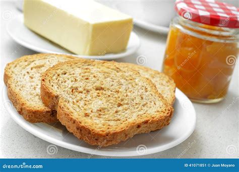 Bread, butter and jam stock image. Image of eating, dietary - 41071851