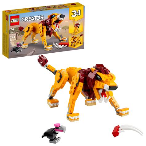 LEGO Creator 3in1 Wild Lion 31112 Building Toy Set (224 Pieces ...