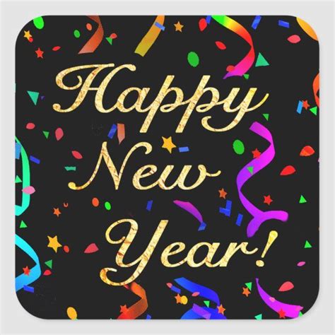 "Happy New Year!" stickers | Zazzle | Happy new year stickers, Happy new year pictures, Happy ...