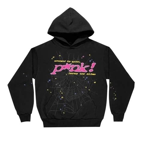 Sp5der P*nk Hoodie 'Black' | GOAT