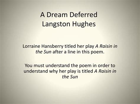 PPT - A Dream Deferred Langston Hughes PowerPoint Presentation, free ...