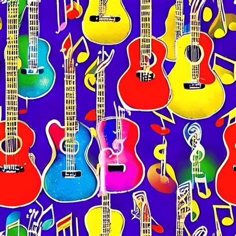 Colorful Vibrant Sparkly Musical Instruments and Music Notes · Creative ...