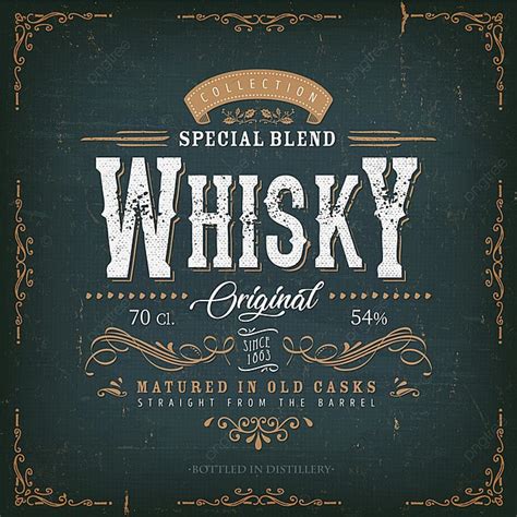 Illustration Of A Vintage Design Elegant Whisky Label Banner Template Download on Pngtree