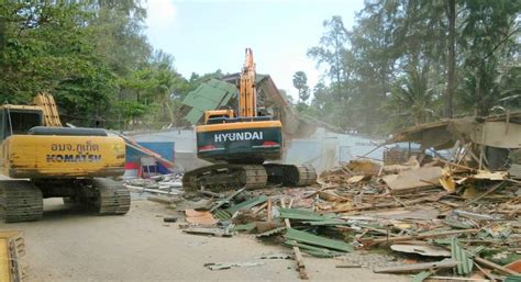 Phuket Surin Beach buildings destroyed