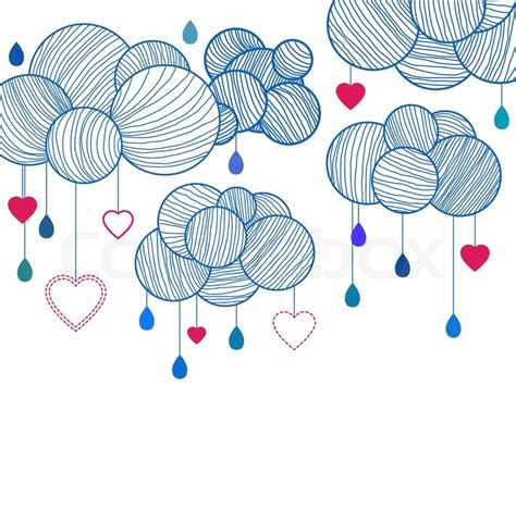 Cute background with hand drawing clouds | Stock Photo | Colourbox