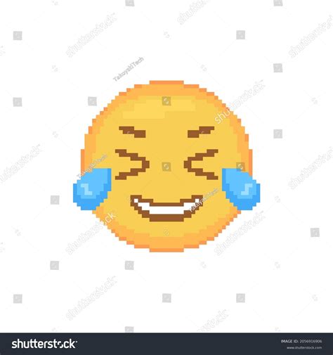 Pixel Art Tears Joy Emoticon Retro Stock Vector (Royalty Free ...