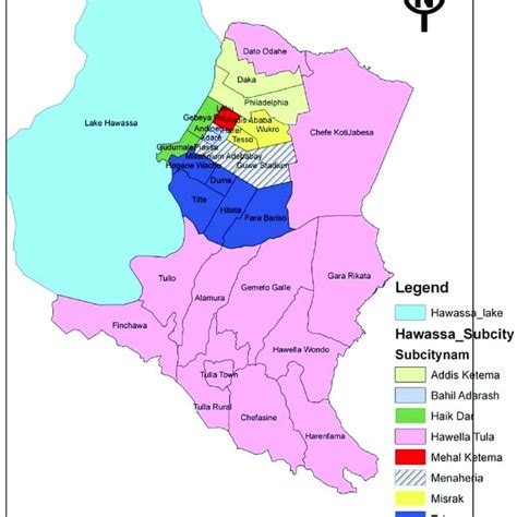 Administrative map of Hawassa city. Source: Development data collection ...