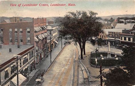 Tinted Postcard View of Leominster Centre in Leominster, Massachusetts~108278 | Views, Street ...