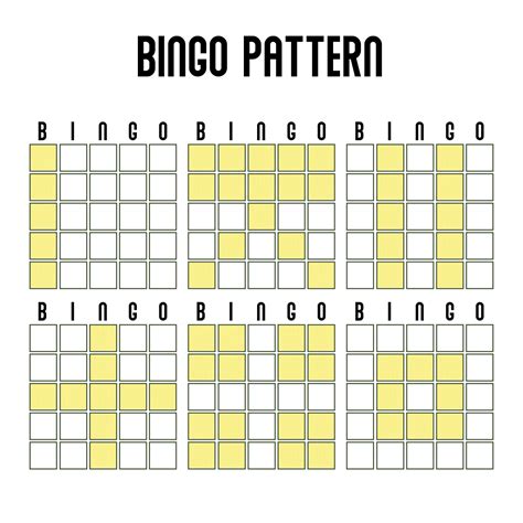 Free Printable Bingo Game Patterns Sheets