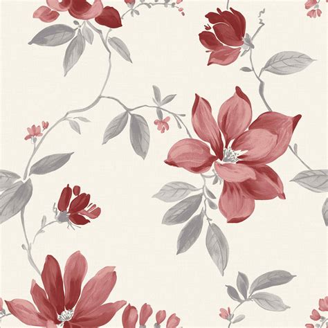 Magnolia Cream Floral Wallpaper | Departments | DIY at B&Q