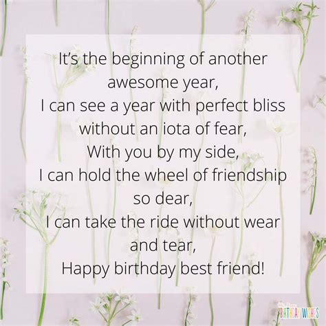 Happy Birthday For Best Friend Poems