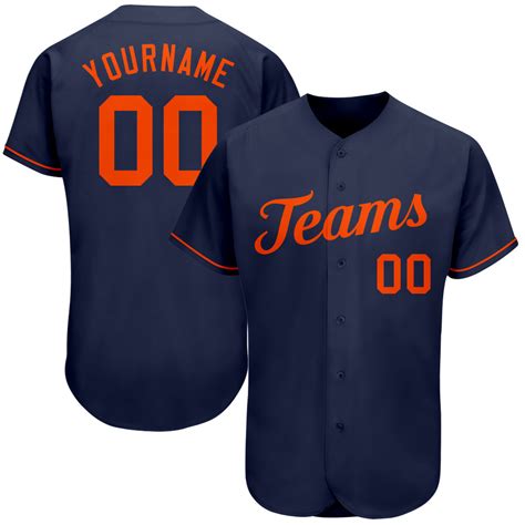 Custom Navy Orange Authentic Baseball Jersey – Fiitg