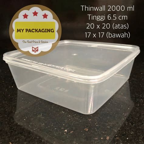 Jual Kotak Makan Microwave / food box / wadah plastik 2000 ml - Kota ...