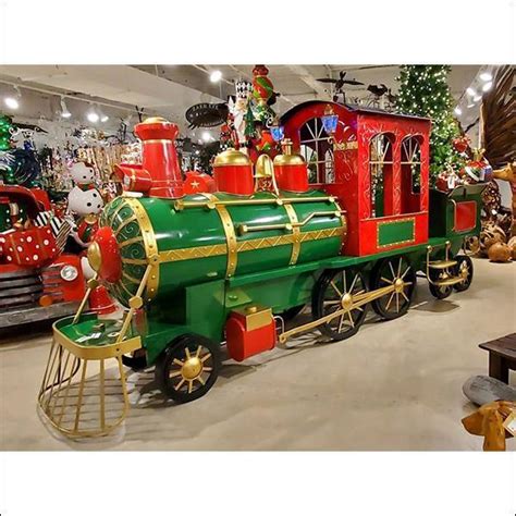 16 FT. LONG IRON CHRISTMAS TRAIN WITH CART AND LANTERNS - Commercial Holiday Decorations ...