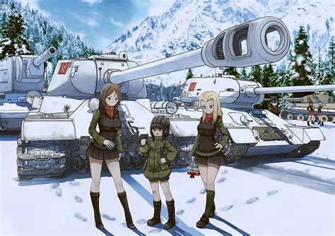 HD wallpaper: Girls und Panzer, Nonna (Girls und Panzer), Katyusha (Girls und Panzer ...