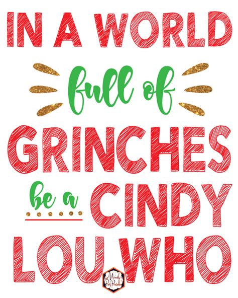 Grinch Quote: Free Christmas Printable Sign - Mandy's Party Printables