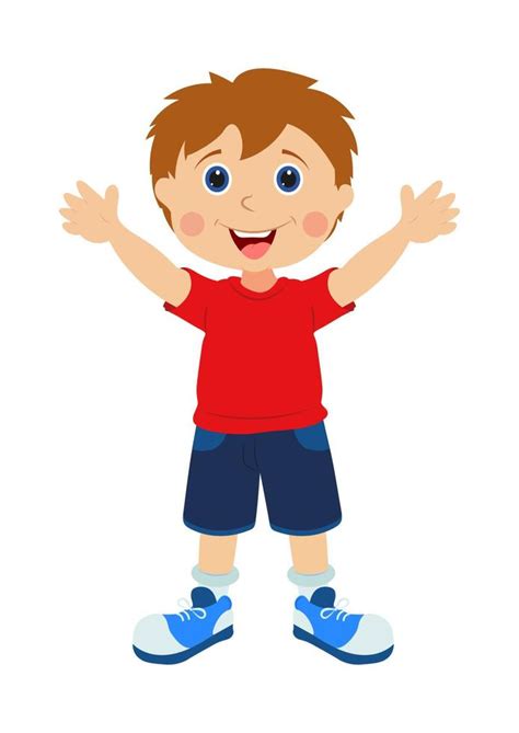 Happy Kid. Vector Happy Child Cartoon Character 12485249 Vector Art at ...