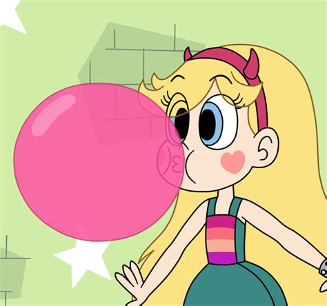 Star blowing a big bubblegum by Deaf-Machbot on DeviantArt