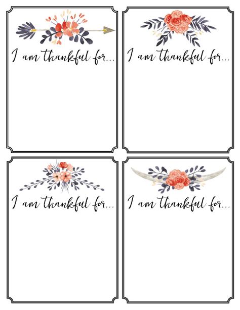 Thankful printable cards - Thanksgiving tradition