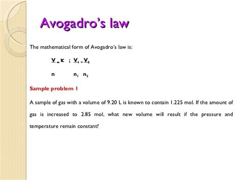 Avogadro's law