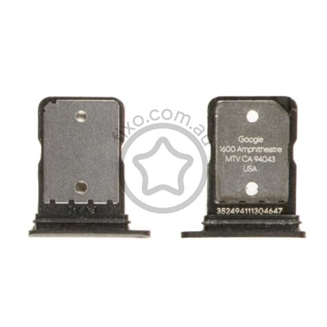 Google Pixel 5 Replacement SIM Card Tray - Sorta Sage - Black - Fixo