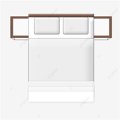 Bed Top View Vector Illustration, Plan Top View Bed, Bed Top View For ...