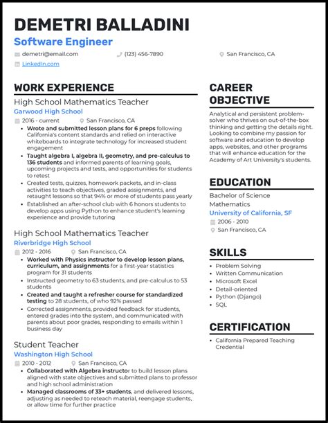 5 Teacher Career Change Resume Examples For 2024