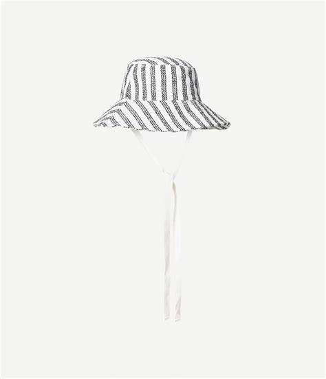 Samsoe Samsoe Ally Bucket Hat in Salute Stripe - Black White Denim
