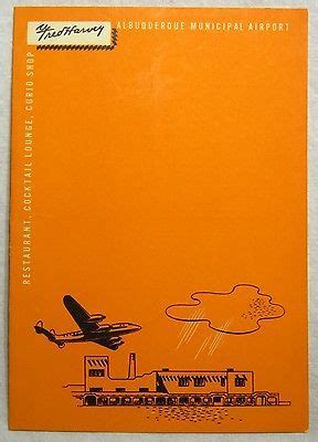 1951 Fred Harvey Restaurant Menu Albuquerque Municipal Airport, New ...