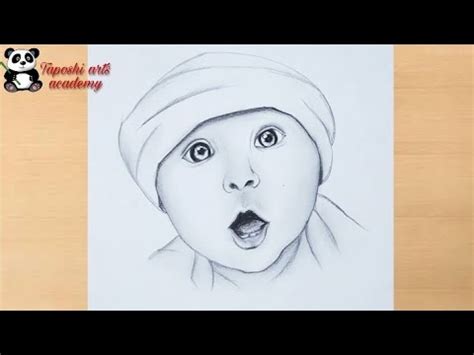 Pencil drawing of cute baby face step by step | baby drawing - YouTube