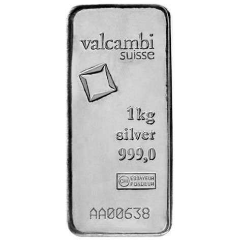 1 Kg Silver Bar (Inc. Assay Cert) - Valcambi Suisse - AU Bullion Canada