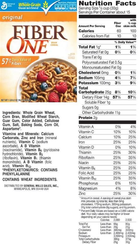 32 Fiber One Cereal Nutrition Facts Label - Label Design Ideas 2020