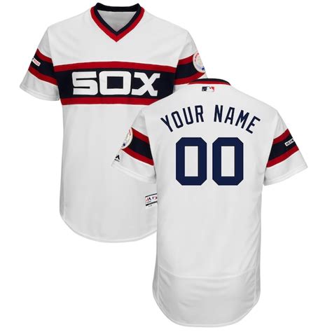 Men's Chicago White Sox Majestic Alternate White Flex Base Authentic Collection Custom Jersey