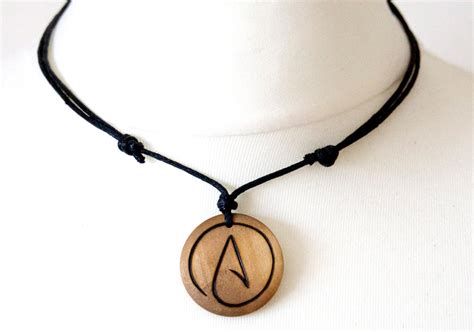 Atheist Necklace Atheist Jewellery Atheism Symbol Pendant Mens | Etsy