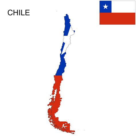 Chile flag map - Chile map flag (South America - Americas)