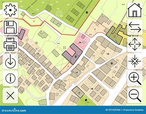 Online Consultation of Cadastral Maps and Territorial Information Stock Photo - Image of ...