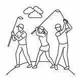Premium Vector  Golfer coloring Pages For Book sketch template