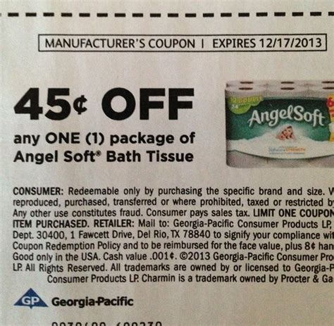 Upcoming $.45/1 Angel Soft Toilet Paper = No Size Restrictions