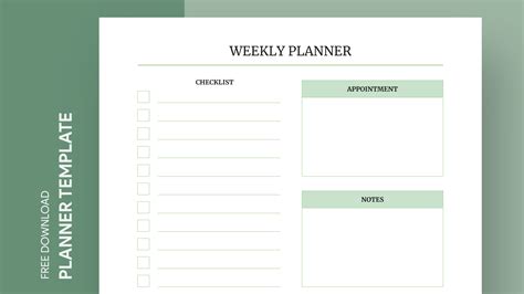 Google Docs Weekly Planner Template - Printable Word Searches