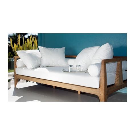 Limited 76.25'' Wide Outdoor Teak Patio Daybed with Cushions | Patio daybed, Outdoor daybed ...